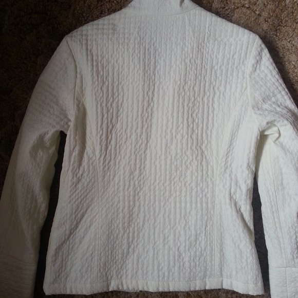 Denver Hayes White Circle Pattern Blazer Coat - Picture 3 of 5